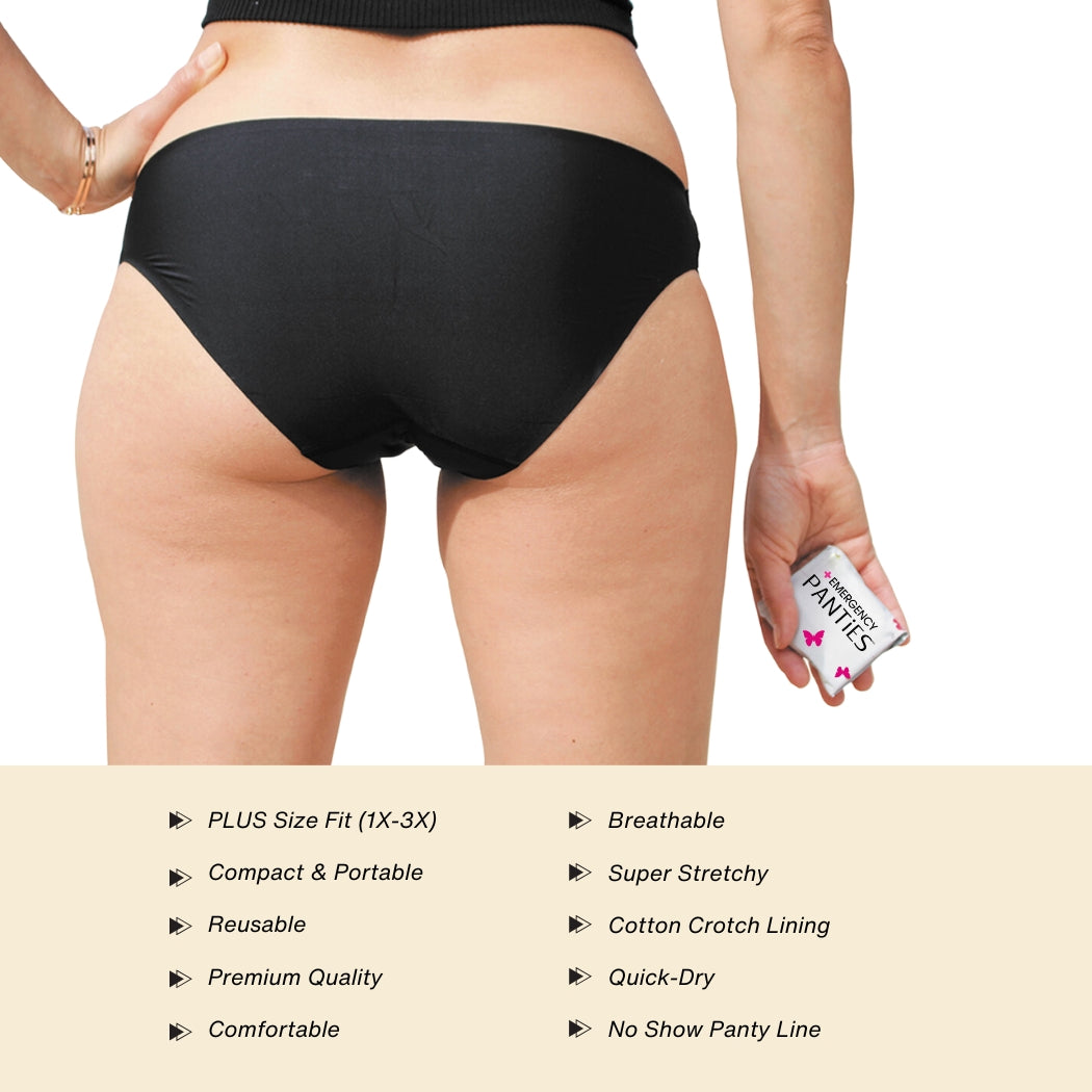 premium quality underwear seamless, reusable, cotton crotch, super stretchy, one size fit even plus size