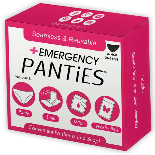 Emergency Panties All-in-One Feminine Essentials Kit: Black Bikini